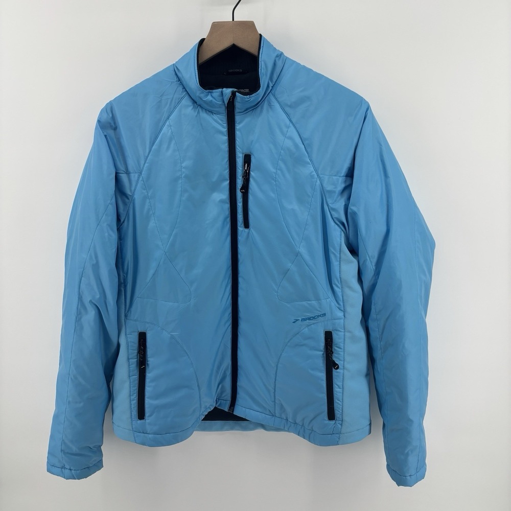 Brooks Jacket Womens Large Sky Blue Shelter Technology Primaloft Running